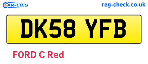 DK58YFB are the vehicle registration plates.
