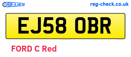 EJ58OBR are the vehicle registration plates.