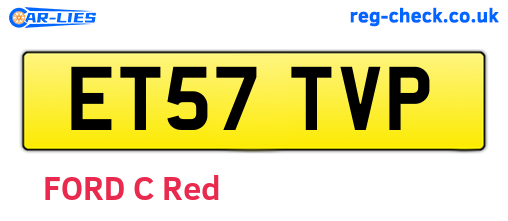 ET57TVP are the vehicle registration plates.