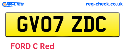 GV07ZDC are the vehicle registration plates.