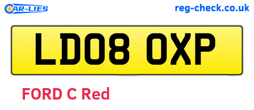 LD08OXP are the vehicle registration plates.