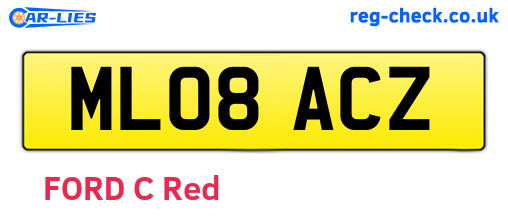 ML08ACZ are the vehicle registration plates.