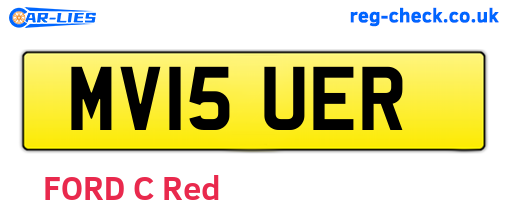 MV15UER are the vehicle registration plates.