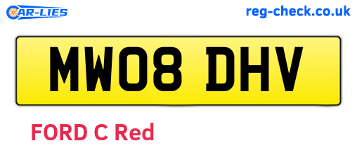 MW08DHV are the vehicle registration plates.