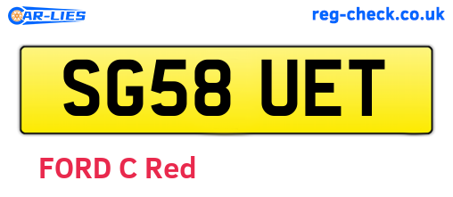 SG58UET are the vehicle registration plates.