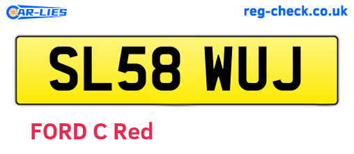 SL58WUJ are the vehicle registration plates.