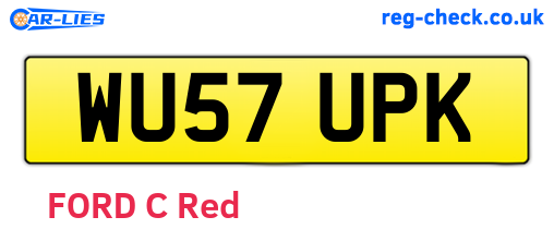 WU57UPK are the vehicle registration plates.