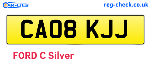 CA08KJJ are the vehicle registration plates.