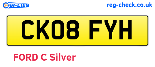 CK08FYH are the vehicle registration plates.