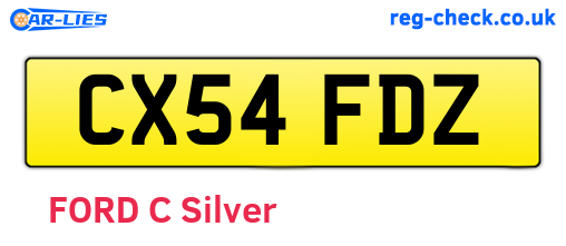 CX54FDZ are the vehicle registration plates.