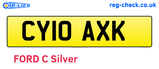 CY10AXK are the vehicle registration plates.