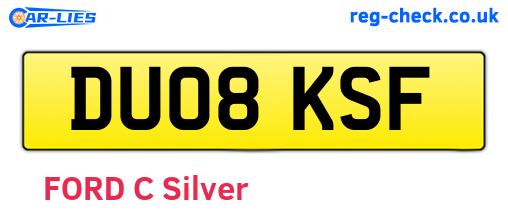 DU08KSF are the vehicle registration plates.