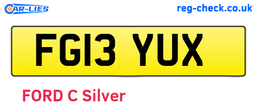 FG13YUX are the vehicle registration plates.