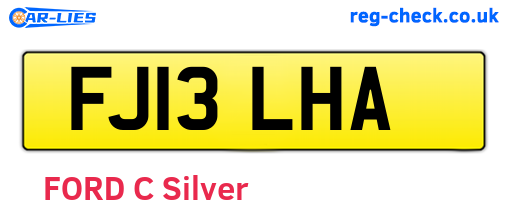 FJ13LHA are the vehicle registration plates.