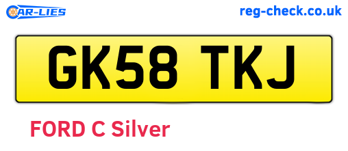 GK58TKJ are the vehicle registration plates.