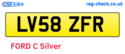 LV58ZFR are the vehicle registration plates.