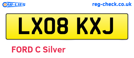 LX08KXJ are the vehicle registration plates.