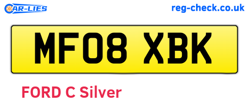 MF08XBK are the vehicle registration plates.