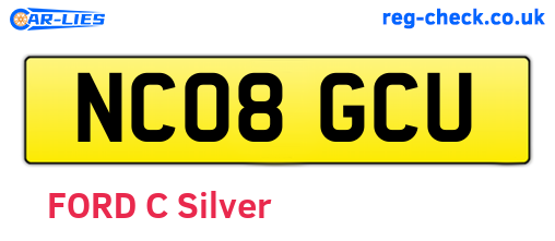 NC08GCU are the vehicle registration plates.
