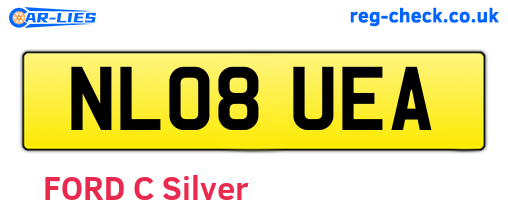 NL08UEA are the vehicle registration plates.