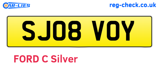 SJ08VOY are the vehicle registration plates.