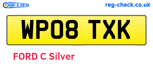 WP08TXK are the vehicle registration plates.
