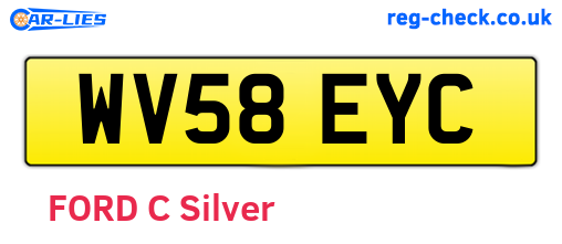 WV58EYC are the vehicle registration plates.