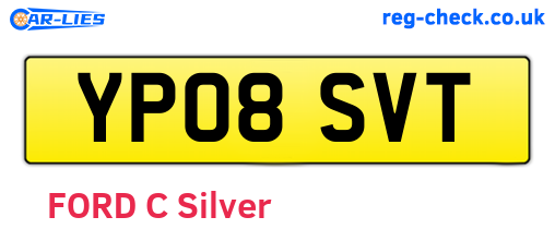 YP08SVT are the vehicle registration plates.