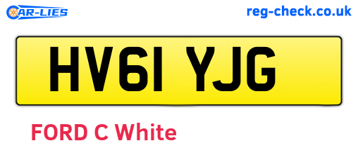HV61YJG are the vehicle registration plates.