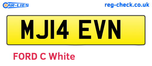 MJ14EVN are the vehicle registration plates.