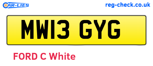 MW13GYG are the vehicle registration plates.