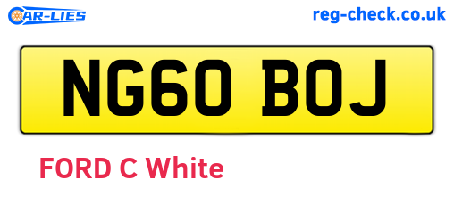 NG60BOJ are the vehicle registration plates.
