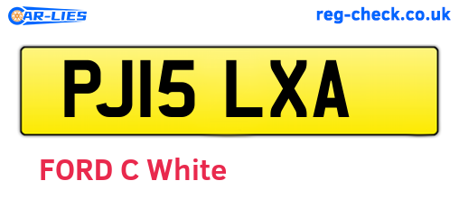 PJ15LXA are the vehicle registration plates.