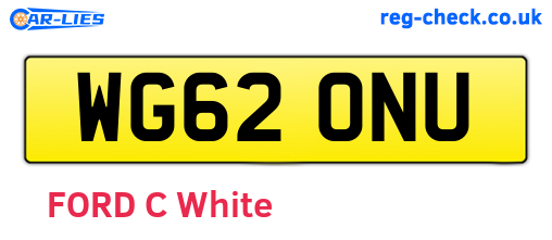 WG62ONU are the vehicle registration plates.