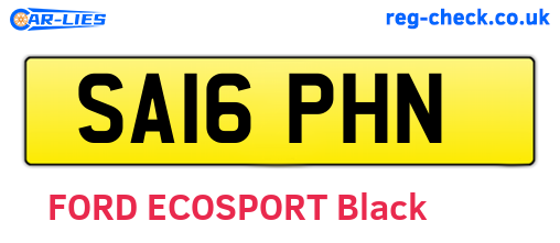 SA16PHN are the vehicle registration plates.