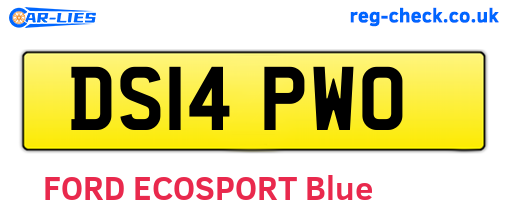 DS14PWO are the vehicle registration plates.