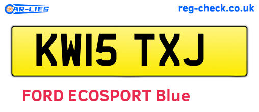 KW15TXJ are the vehicle registration plates.