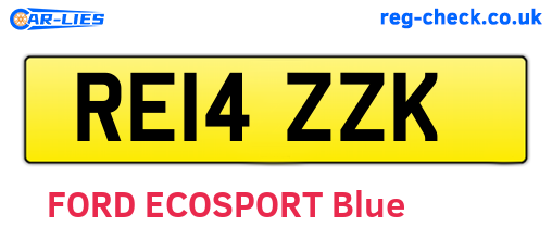 RE14ZZK are the vehicle registration plates.
