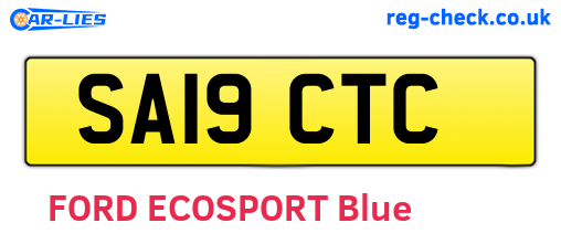 SA19CTC are the vehicle registration plates.