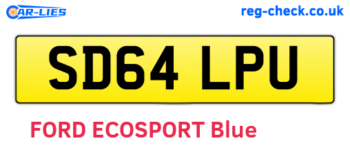 SD64LPU are the vehicle registration plates.
