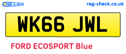 WK66JWL are the vehicle registration plates.