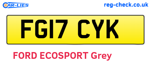 FG17CYK are the vehicle registration plates.