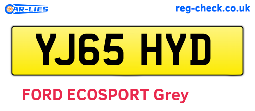 YJ65HYD are the vehicle registration plates.