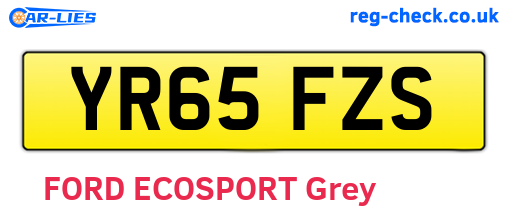 YR65FZS are the vehicle registration plates.