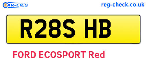 R28SHB are the vehicle registration plates.