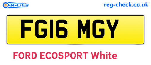 FG16MGY are the vehicle registration plates.