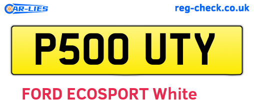 P500UTY are the vehicle registration plates.