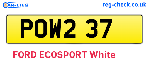 POW237 are the vehicle registration plates.