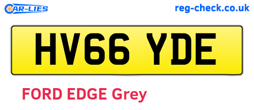 HV66YDE are the vehicle registration plates.