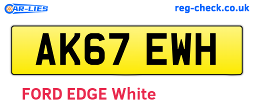 AK67EWH are the vehicle registration plates.